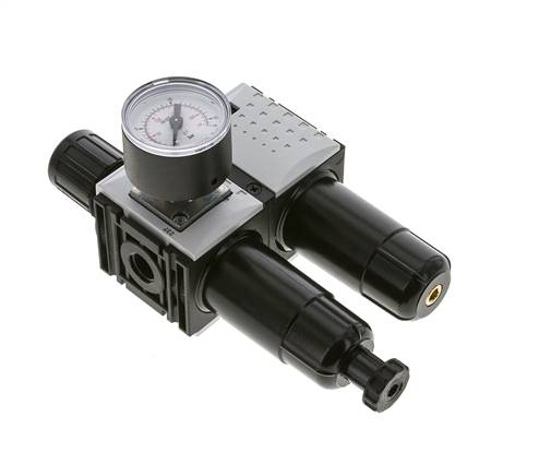 FRL 2-Part G1/4'' 800 l/min 0.5-10.0bar/7-145psi Semi-Auto 40 mm Pressure Gauge Metal Futura 0