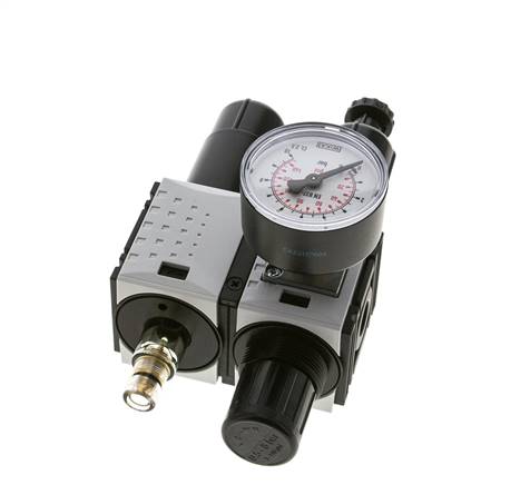 FRL 2-Part G1/4'' 800 l/min 0.5-8.0bar/7-116psi Semi-Auto 40 mm Pressure Gauge Metal Futura 0