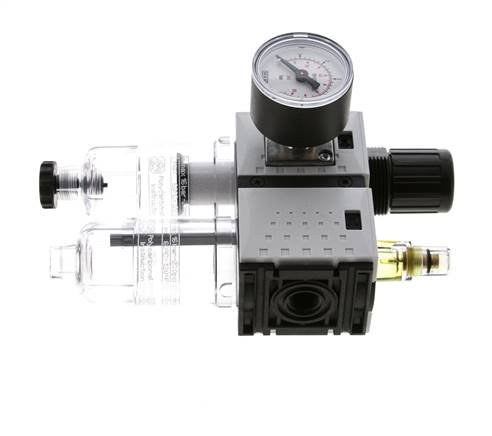 FRL 2-Part G1/4'' 800 l/min 0.2-4.0bar/3-58psi Semi-Auto 40 mm Pressure Gauge Polycarbonate Futura 0