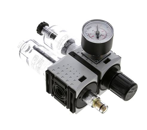 FRL 2-Part G1/4'' 800 l/min 0.5-10.0bar/7-145psi Semi-Auto 40 mm Pressure Gauge Polycarbonate Futura 0