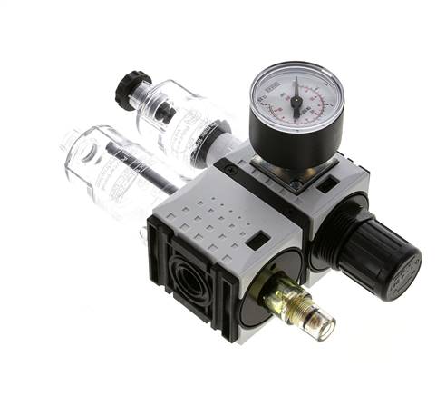 FRL 2-Part G1/4'' 800 l/min 0.2-4.0bar/3-58psi Semi-Auto 40 mm Pressure Gauge Polycarbonate Futura 0