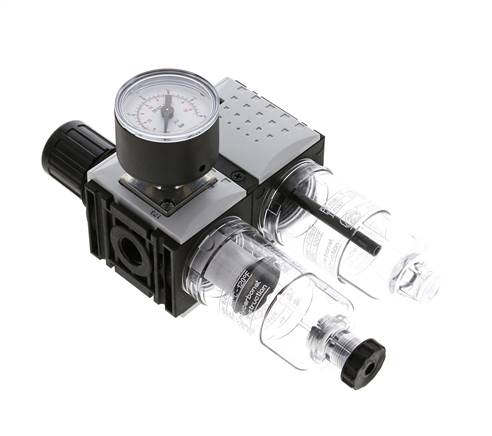 FRL 2-Part G1/4'' 800 l/min 0.2-4.0bar/3-58psi Semi-Auto 40 mm Pressure Gauge Polycarbonate Futura 0