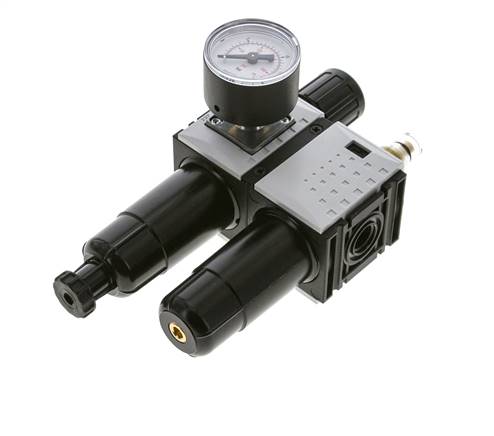 FRL 2-Part G1/4'' 800 l/min 0.5-10.0bar/7-145psi Semi-Auto 40 mm Pressure Gauge Metal Futura 0