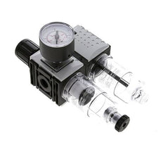 FRL 2-Part G1/4'' 800 l/min 0.5-10.0bar/7-145psi Semi-Auto 40 mm Pressure Gauge Polycarbonate Futura 0