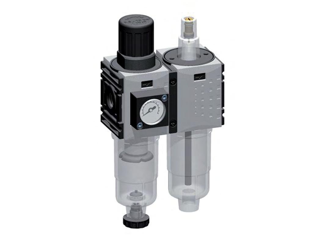 FRL 2-Part G1/4'' 800 l/min 0.5-8.0bar/7-116psi Auto Polycarbonate Futura 0
