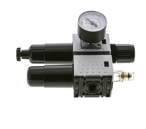 FRL 2-Part G1/4'' 800 l/min 0.5-10.0bar/7-145psi Semi-Auto 40 mm Pressure Gauge Metal Futura 0