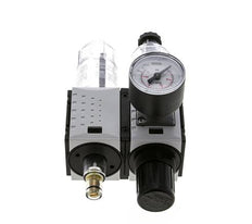FRL 2-Part G1/4'' 800 l/min 0.5-10.0bar/7-145psi Semi-Auto 40 mm Pressure Gauge Polycarbonate Futura 0