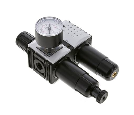 FRL 2-Part G1/4'' 800 l/min 0.2-4.0bar/3-58psi Semi-Auto 40 mm Pressure Gauge Metal Futura 0