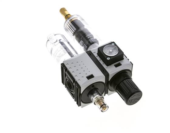 FRL 2-Part G1/4'' 800 l/min 0.5-8.0bar/7-116psi Auto Polycarbonate Futura 0