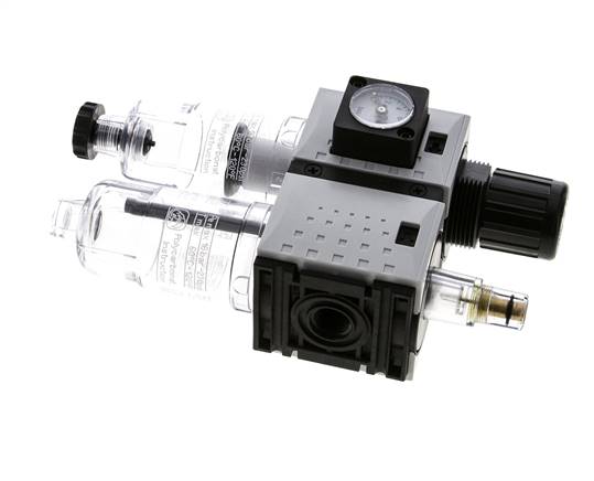 FRL 2-Part G1/4'' 800 l/min 0.5-10.0bar/7-145psi Semi-Auto Polycarbonate Futura 0