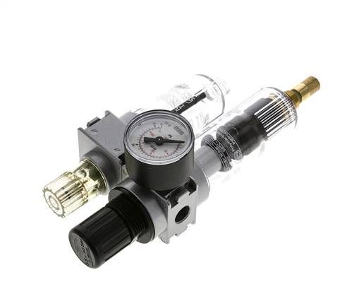 FRL 2-Part G1/4'' 700 l/min 0.5-10.0bar/7-145psi Auto 40 mm Pressure Gauge Polycarbonate Multifix 0