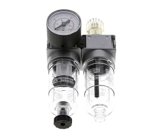 FRL 2-Part G1/4'' 700 l/min 0.5-10.0bar/7-145psi Semi-Auto 40 mm Pressure Gauge Polycarbonate Multifix 0