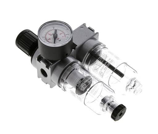 FRL 2-Part G1/4'' 700 l/min 0.5-10.0bar/7-145psi Semi-Auto 40 mm Pressure Gauge Polycarbonate Multifix 0