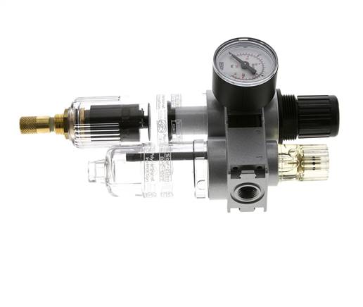 FRL 2-Part G1/4'' 700 l/min 0.5-10.0bar/7-145psi Auto 40 mm Pressure Gauge Polycarbonate Multifix 0