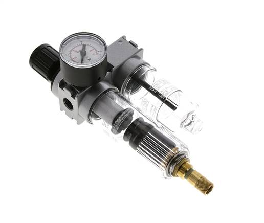 FRL 2-Part G1/4'' 700 l/min 0.5-10.0bar/7-145psi Auto 40 mm Pressure Gauge Polycarbonate Multifix 0