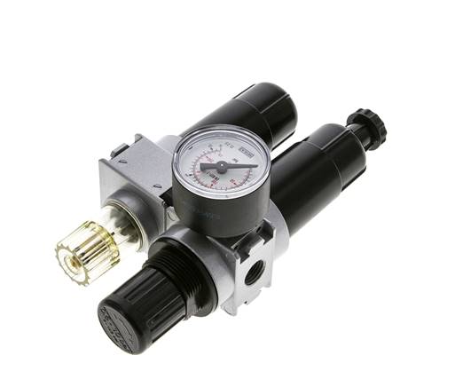 FRL 2-Part G1/4'' 700 l/min 0.5-10.0bar/7-145psi Semi-Auto 40 mm Pressure Gauge Metal Multifix 0