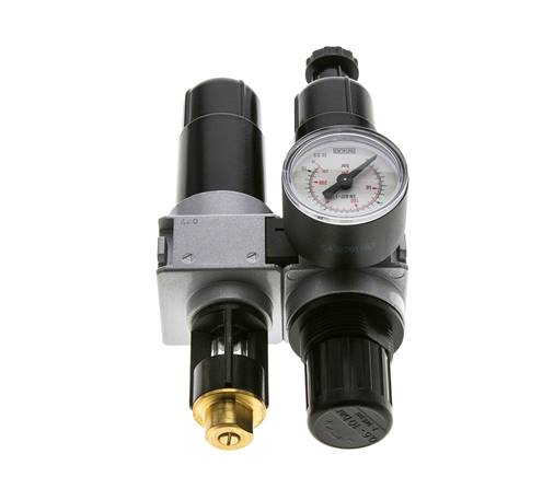 FRL 2-Part G1/8'' 700 l/min 0.5-10.0bar/7-145psi Semi-Auto 40 mm Pressure Gauge Metal Multifix 0