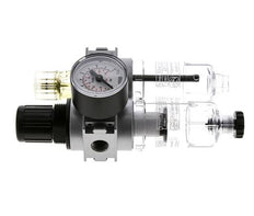 FRL 2-Part G1/4'' 700 l/min 0.2-6.0bar/3-87psi Semi-Auto 40 mm Pressure Gauge Polycarbonate Multifix 0