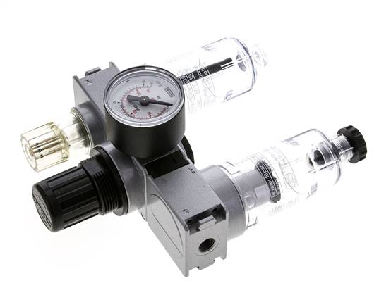 FRL 3-Part G1/8'' 750 l/min 0.5-10.0bar/7-145psi Semi-Auto 40 mm Pressure Gauge Polycarbonate Multifix 0