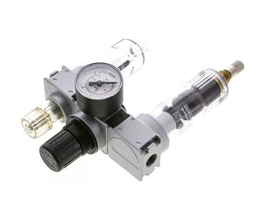 FRL 3-Part G1/4'' 750 l/min 0.5-10.0bar/7-145psi Auto (Closed Without Pressure) 40 mm Pressure Gauge Polycarbonate Multifix 0