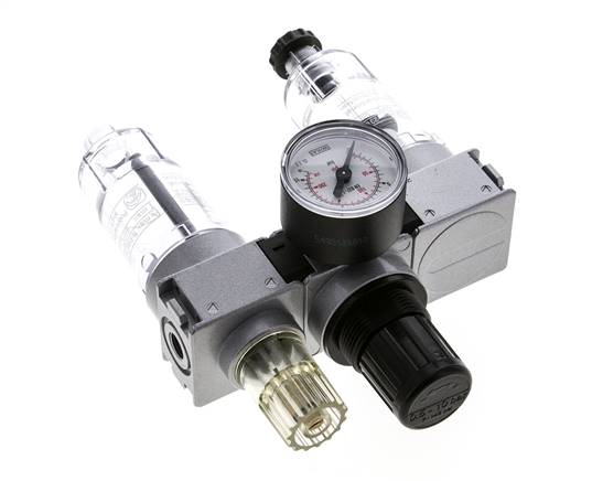FRL 3-Part G1/8'' 750 l/min 0.5-10.0bar/7-145psi Semi-Auto 40 mm Pressure Gauge Polycarbonate Multifix 0