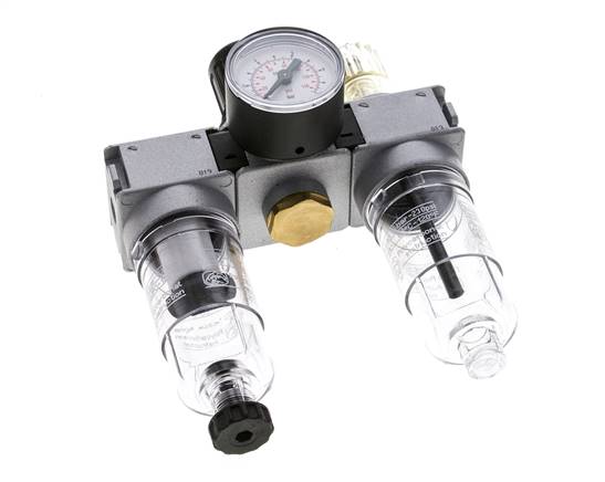 FRL 3-Part G1/8'' 750 l/min 0.2-6.0bar/3-87psi Semi-Auto 40 mm Pressure Gauge Polycarbonate Multifix 0