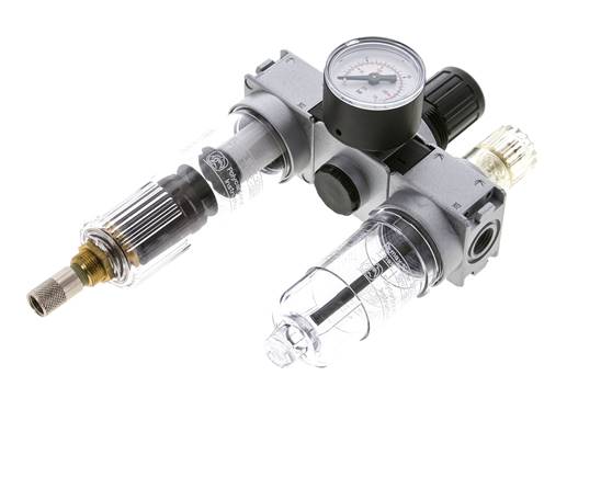 FRL 3-Part G1/4'' 750 l/min 0.5-10.0bar/7-145psi Auto (Closed Without Pressure) 40 mm Pressure Gauge Polycarbonate Multifix 0