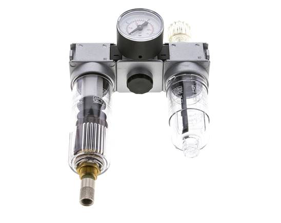 FRL 3-Part G1/4'' 750 l/min 0.5-10.0bar/7-145psi Auto (Closed Without Pressure) 40 mm Pressure Gauge Polycarbonate Multifix 0