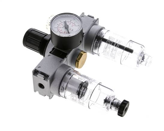 FRL 3-Part G1/8'' 750 l/min 0.2-6.0bar/3-87psi Semi-Auto 40 mm Pressure Gauge Polycarbonate Multifix 0