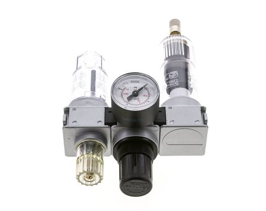 FRL 3-Part G1/4'' 750 l/min 0.5-10.0bar/7-145psi Auto (Closed Without Pressure) 40 mm Pressure Gauge Polycarbonate Multifix 0