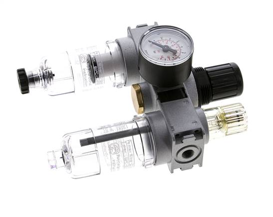 FRL 3-Part G1/8'' 750 l/min 0.2-6.0bar/3-87psi Semi-Auto 40 mm Pressure Gauge Polycarbonate Multifix 0