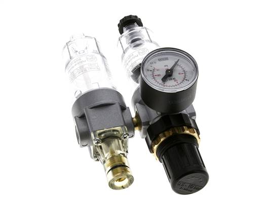 FRL 2-Part G1/8'' 350 l/min 0.5-10.0bar/7-145psi Semi-Auto Polycarbonate Standard 0