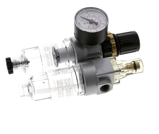 FRL 2-Part G1/4'' 350 l/min 0.5-6.0bar/7-87psi Semi-Auto Polycarbonate Standard 0