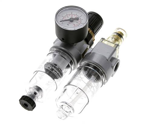 FRL 2-Part G1/4'' 350 l/min 0.5-6.0bar/7-87psi Semi-Auto Polycarbonate Standard 0