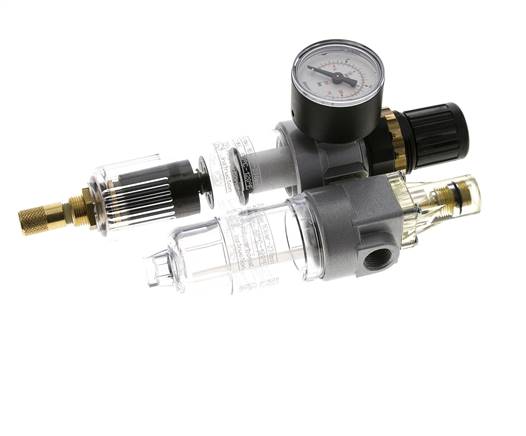 FRL 2-Part G1/4'' 350 l/min 0.5-10.0bar/7-145psi Auto Polycarbonate Standard 0