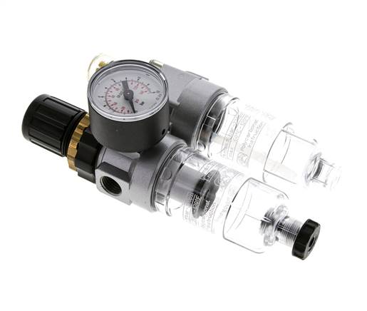 FRL 2-Part G1/4'' 350 l/min 0.5-6.0bar/7-87psi Semi-Auto Polycarbonate Standard 0