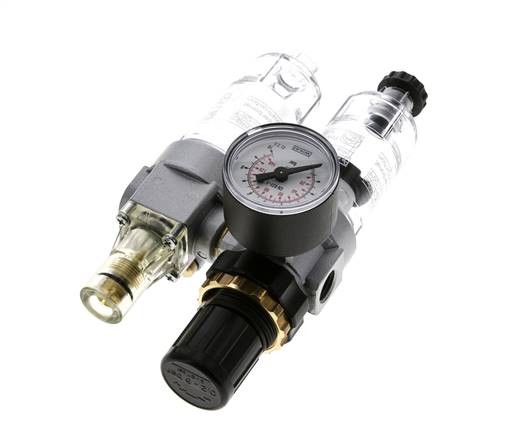 FRL 2-Part G1/4'' 350 l/min 0.5-6.0bar/7-87psi Semi-Auto Polycarbonate Standard 0