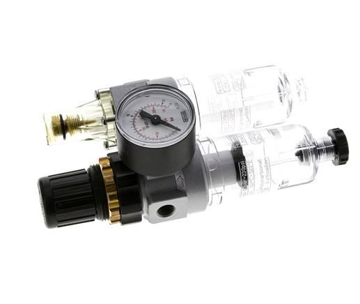 FRL 2-Part G1/8'' 350 l/min 0.5-10.0bar/7-145psi Semi-Auto Polycarbonate Standard 0