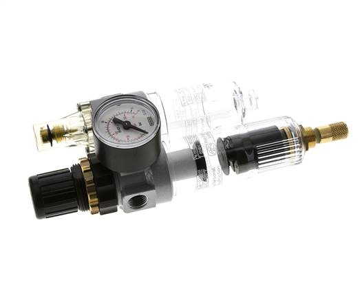 FRL 2-Part G1/4'' 350 l/min 0.5-10.0bar/7-145psi Auto Polycarbonate Standard 0