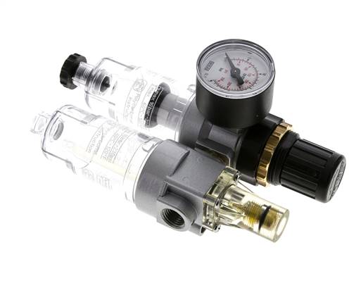 FRL 2-Part G1/4'' 350 l/min 0.5-16.0bar/7-232psi Semi-Auto Polycarbonate Standard 0