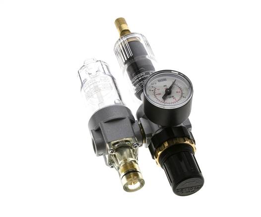 FRL 2-Part G1/4'' 350 l/min 0.5-10.0bar/7-145psi Auto Polycarbonate Standard 0