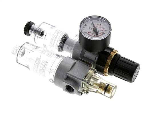 FRL 2-Part G1/4'' 350 l/min 0.5-6.0bar/7-87psi Semi-Auto Polycarbonate Standard 0