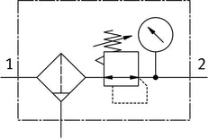 Festo Compressed Air Filter Regulator G1/4'' 0.5-12bar 1400l/min 40µm Mini - 159631