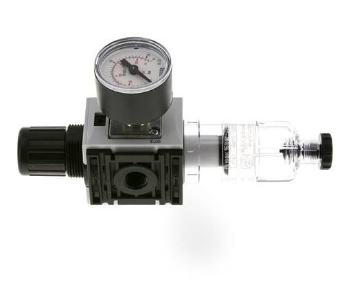 Filter-Regulator G1/4'' 1000 l/min 0.5-10.0bar/7-145psi Semi-Auto 40 mm Pressure Gauge Polycarbonate Futura 0