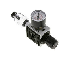 Filter-Regulator G1/4'' 1000 l/min 0.5-8.0bar/7-116psi Semi-Auto 40 mm Pressure Gauge Polycarbonate Futura 0