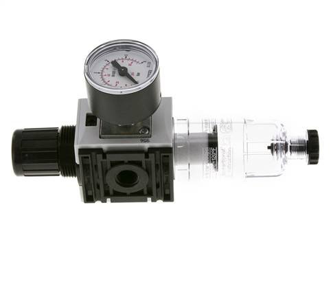 Filter-Regulator G1/4'' 1000 l/min 0.2-4.0bar/3-58psi Semi-Auto 40 mm Pressure Gauge Polycarbonate Futura 0
