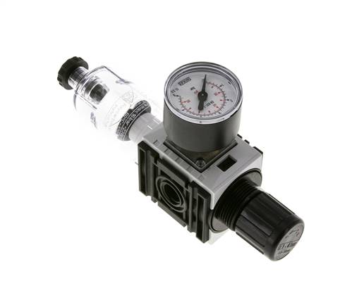 Filter-Regulator G1/4'' 1000 l/min 0.2-4.0bar/3-58psi Semi-Auto 40 mm Pressure Gauge Polycarbonate Futura 0