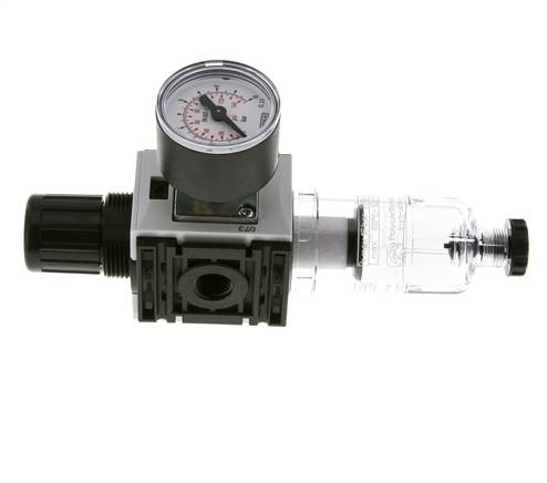 Filter-Regulator G1/4'' 1000 l/min 0.5-8.0bar/7-116psi Semi-Auto 40 mm Pressure Gauge Polycarbonate Futura 0