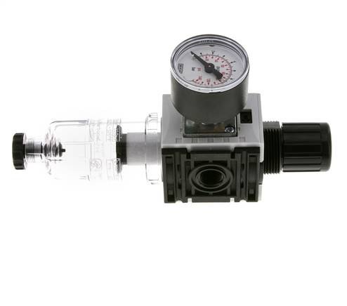 Filter-Regulator G1/4'' 1000 l/min 0.5-8.0bar/7-116psi Semi-Auto 40 mm Pressure Gauge Polycarbonate Futura 0
