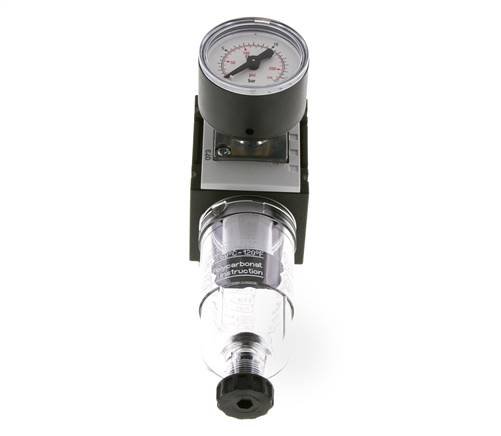 Filter-Regulator G1/4'' 1000 l/min 0.5-10.0bar/7-145psi Semi-Auto 40 mm Pressure Gauge Polycarbonate Futura 0